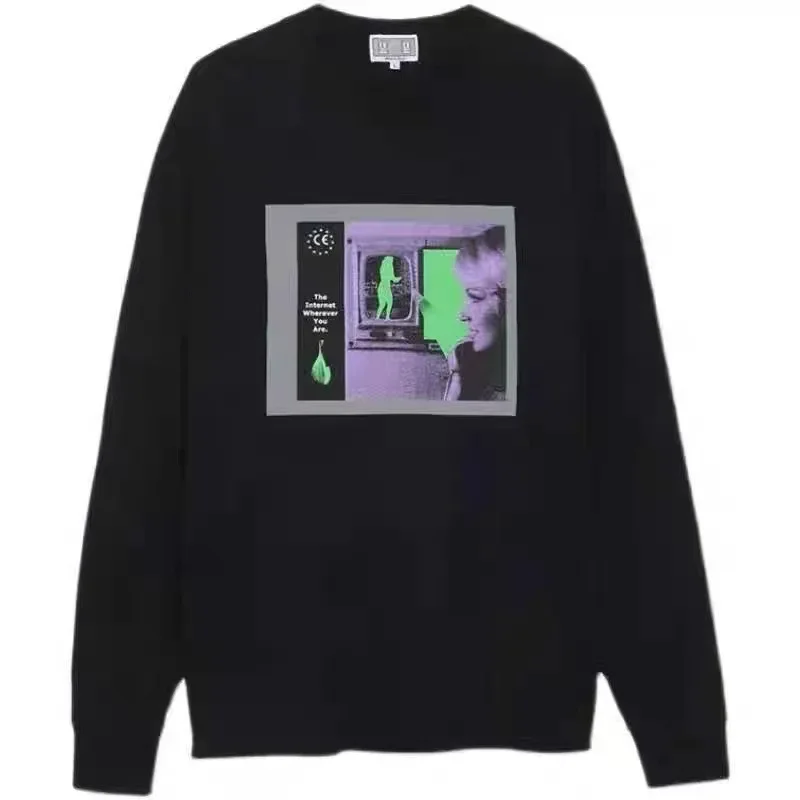 

LIFE Cavempt 2023ss streetwear Men' Round Neck Sweatshirt women hoodie black stamp duty long-sleeved T-shirt