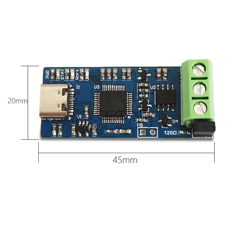 Culnflun Modulo Convertitore Da USB a Can, Alimentato a Type-C Analisi Dei Dati Altamente Efficiente per Can2.0a Can2.0b Can-Fd, Analizzatore Bus Can Versione V2.0