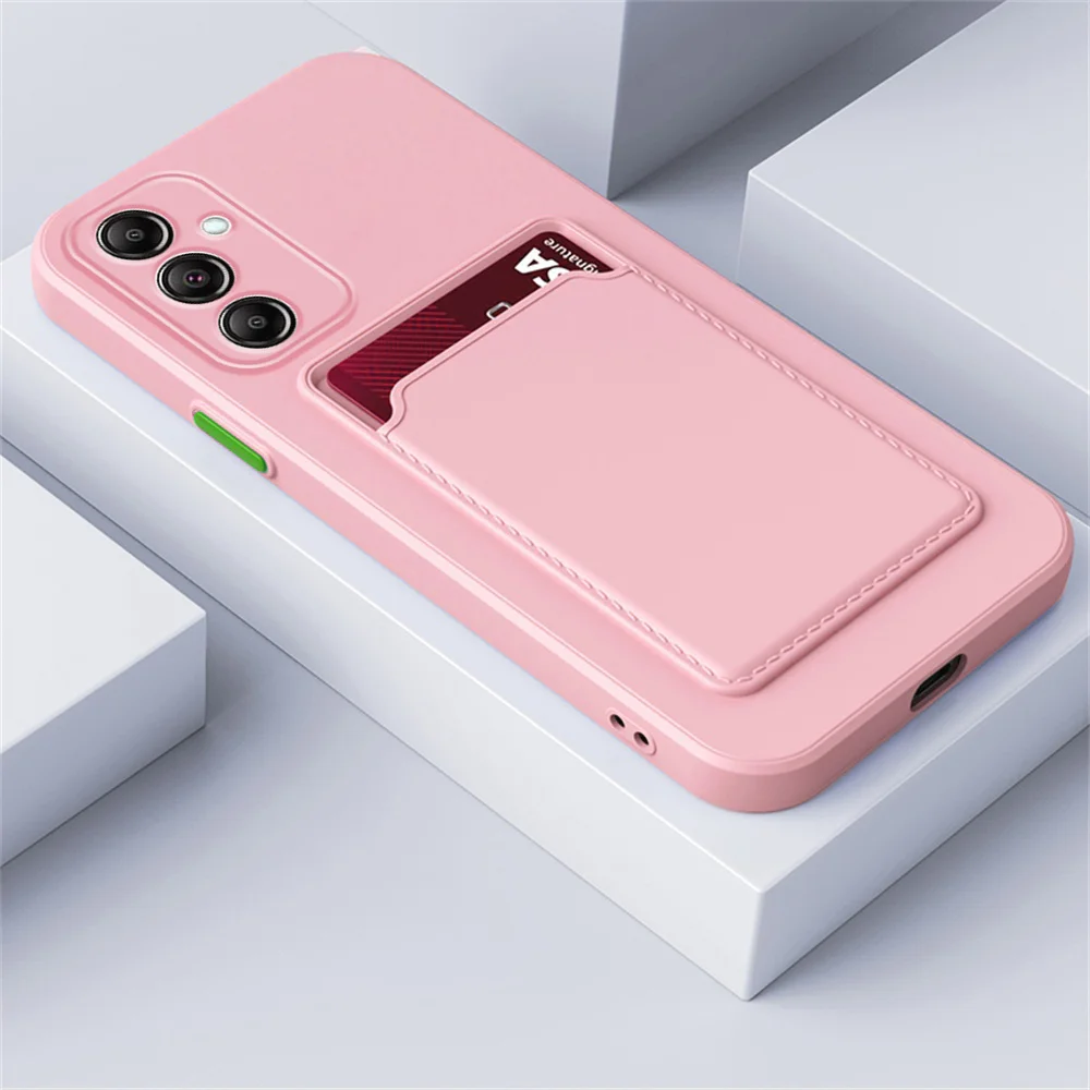 Luxury Silicone Phone Case with Card Slot and Leather Protection Cover