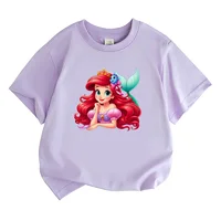 Cartoon The Little Mermaid Children Tees Princess Ariel Comic TShirt Cute Girls Kids T-shirt Summer Casual Cotton Clothes Kawaii 2