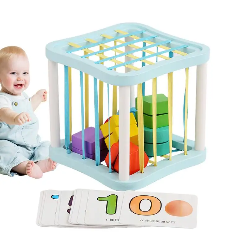 

Shape Sorter Cube Stacking Color Learning Toy With 10 Number Cards Educational Montessori Toys For Home Preschool Kindergarden