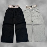 Y2K Trend Sweatpants Camouflage Embroidered Pattern Streetwear Men Women Clothing Retro Camo Baggy Pants Unisex Wide Leg Pants 1