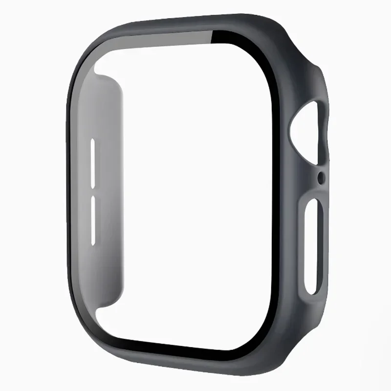 Cam + Kapak Apple Watch durumda 46mm 42-44mm 40mm 45mm 41mm tampon Ekran Koruyucu iwatch serisi 10 9 8 7 6 5 4 SE Aksesuarları