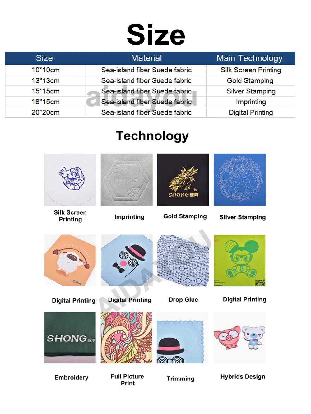300 Stück/Packung Personalisierte Brillenputztücher mit Logo, Schmuckreiniger, Mikrofasertücher für Brillen, Kameralinsen, Handys, mit individuellem Bild – Detail 1