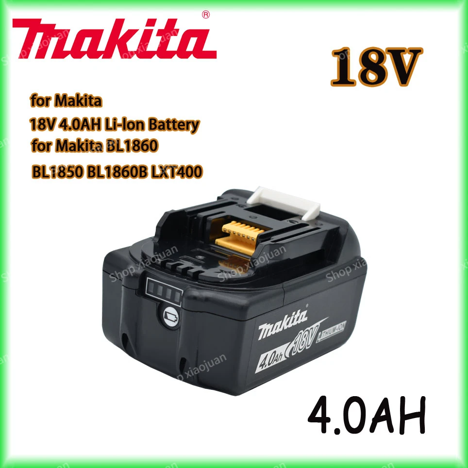 

Original Makita 18V 4.0Ah Rechargeable Power Tools Battery with LED Li-ion Replacement LXT BL1860B BL1860 BL1850