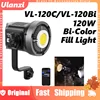 Ulanzi VL-120C/VL-120Bi RGB/Bi-Color Fill Light Custom 120W 2700K-6500K V-Mount COB Video Light with Wireless APP Control 1