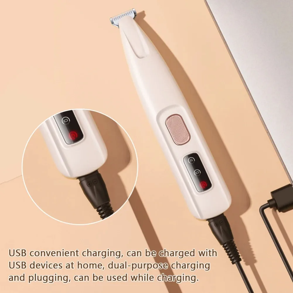 Portable Dog Paw Trimmer with LED Light Rechargeable Cordless Nail Grinder Shaver for Cats And Other Pets Nail Grooming Tools