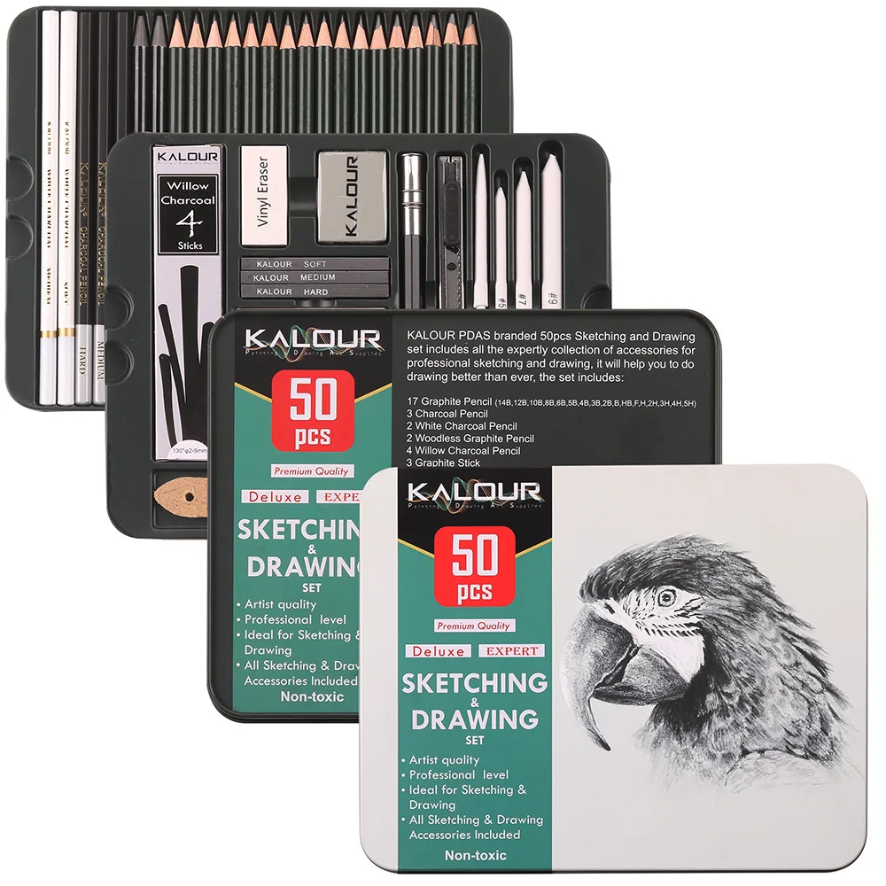  52 Piece Professional Drawing Set with 2 x 50 Page