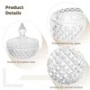2Pcs Glass Apothecary Jars Set Crystal Vanity Organizers Makeup Storage Containers Decor Canisters For Home Kitchen (20oz+10oz) 3