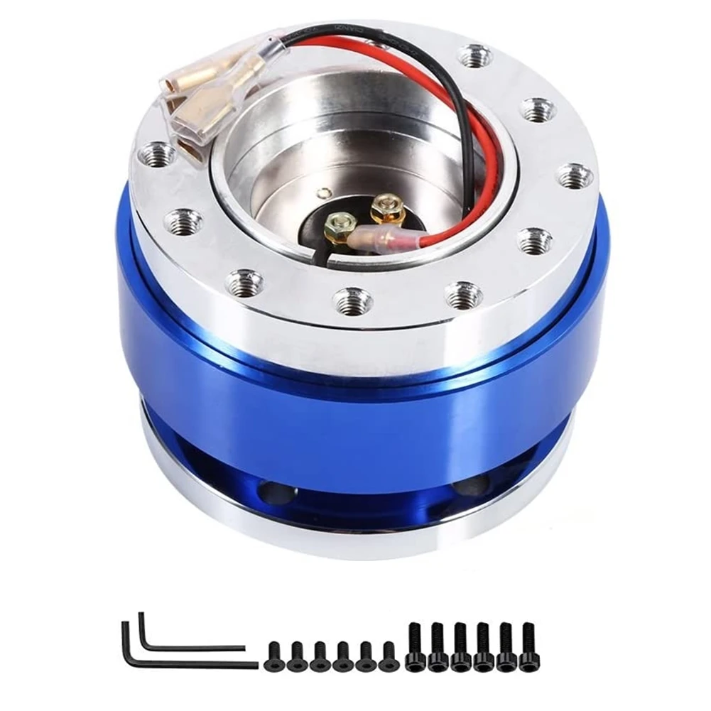 

Steering Wheel Hub Adapter Quick Release - Universal 6 Hole Steering Wheel Quick Release Hub Adapter Snap Off Kit, Blue