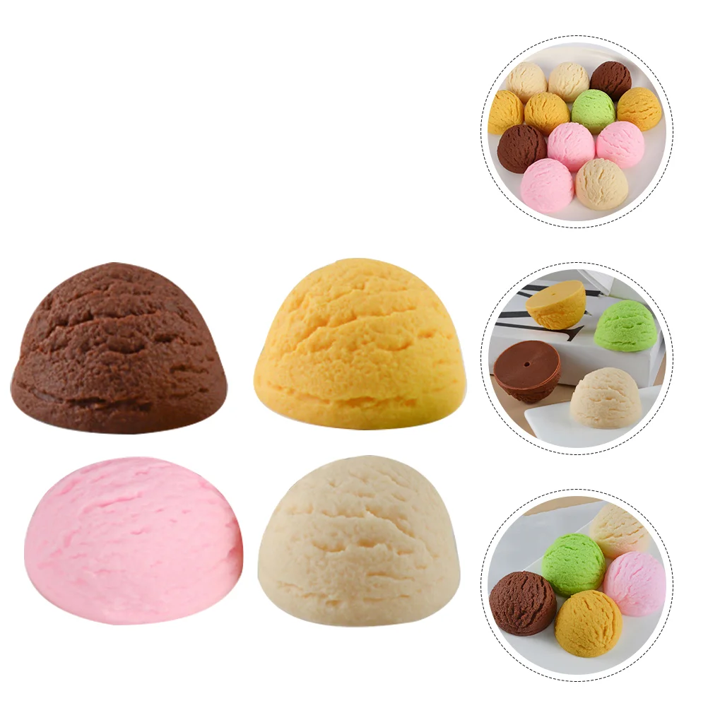 

4pcs Artificial Artificial Simulated Ice Cream Ballss Realistic Simulation Imitation Fake Food Desserts Model