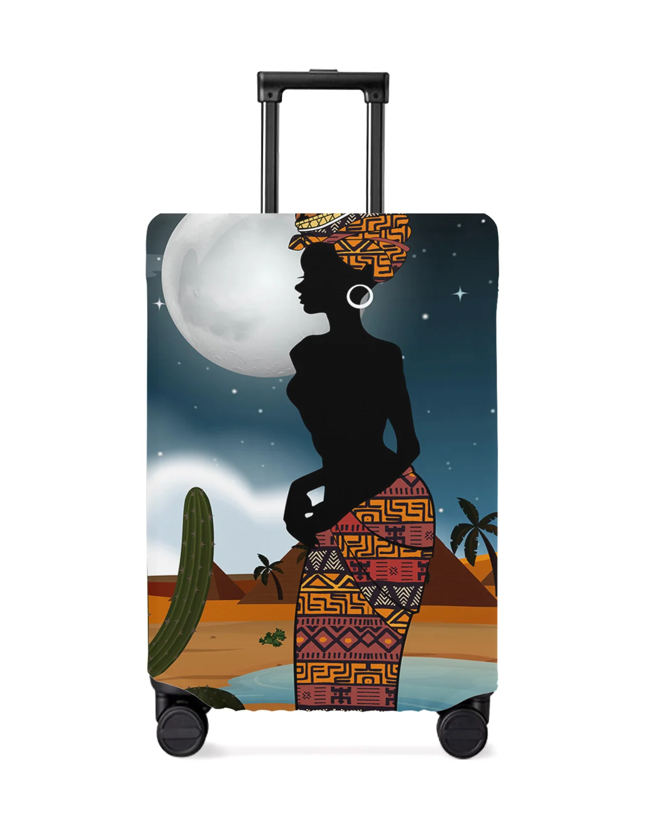 african-woman-desert-cactus-night-travel-luggage-protective-cover-travel-accessories-suitcase-elastic-dust-case-protect-sleeve