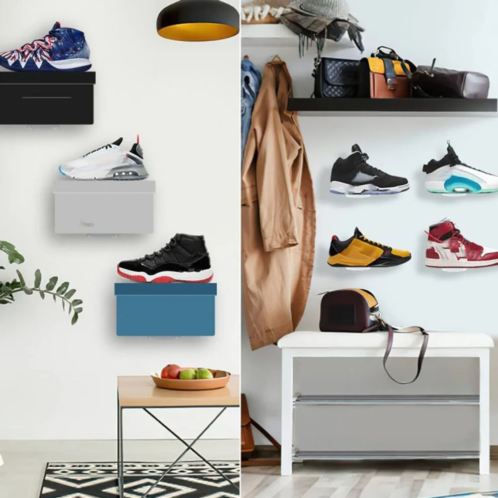 

6 Pcs Sports Shoes Sneakers Floating Display Shelves Acrylic Wall Mounted Shelf