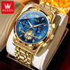 OLEVS Luxury Tourbillon Quartz Watch for Man Sports Men Watch Waterproof Luminous Stainless Steel Chronograph Men's Watches 1