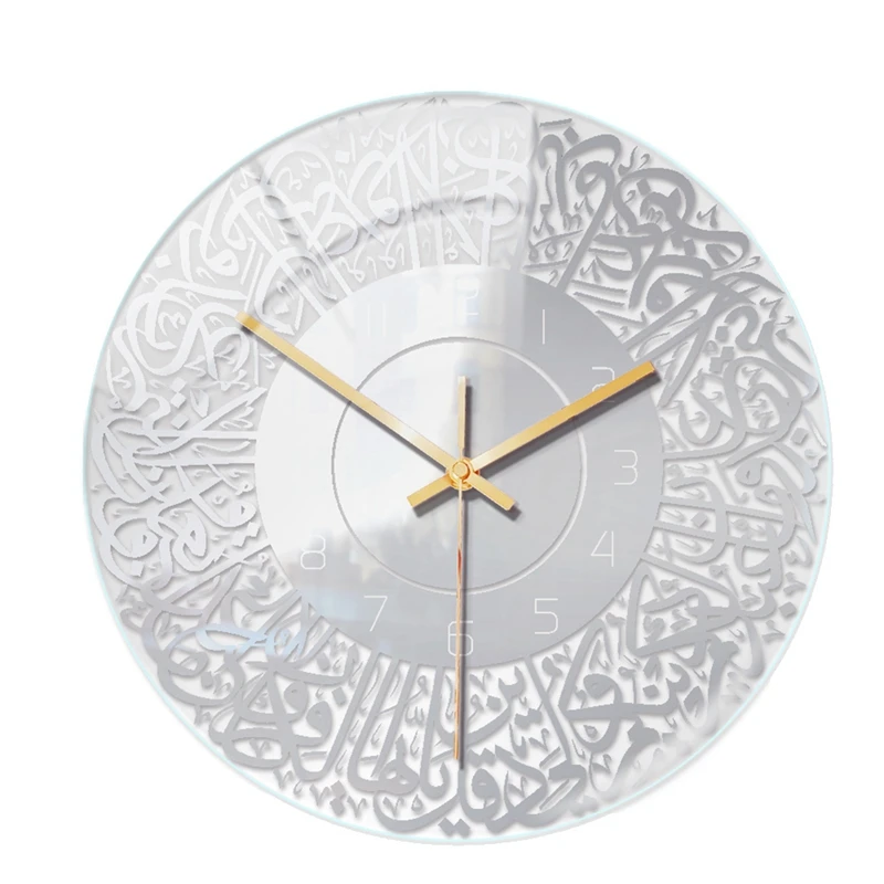 

Islamic Quartz Acrylic Wall Clock Pendulum Muslim Living Room Decoration Art Indoor Wall Clock Pendant