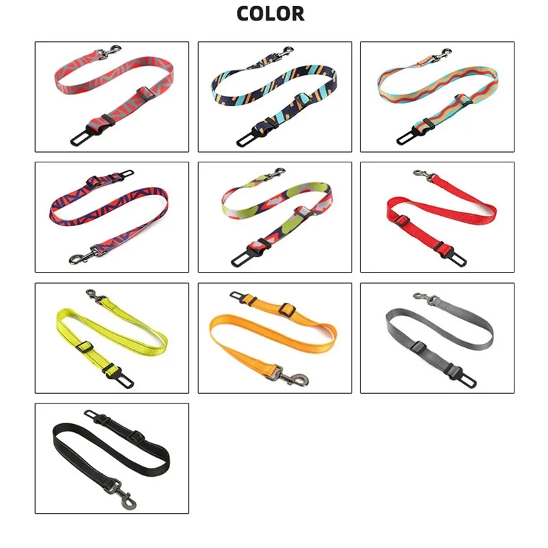 Dog Car Seat Belt Safety Leads, Nylon Retractable Traction Rope