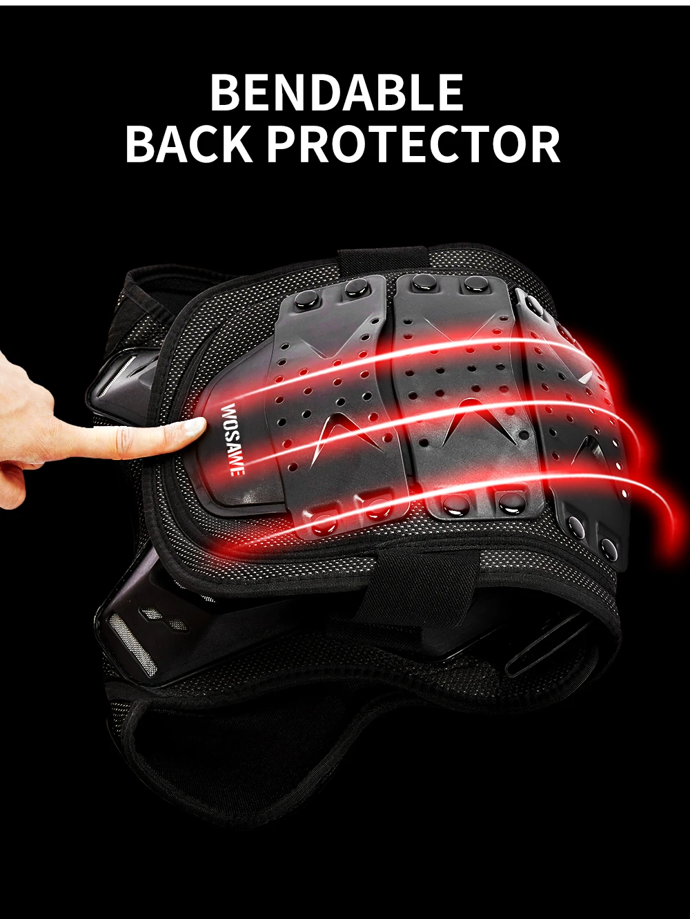 WOSAWE Motorcycle Protective Gear Racing Armor Children Armor Suit Knee and Elbow Protection