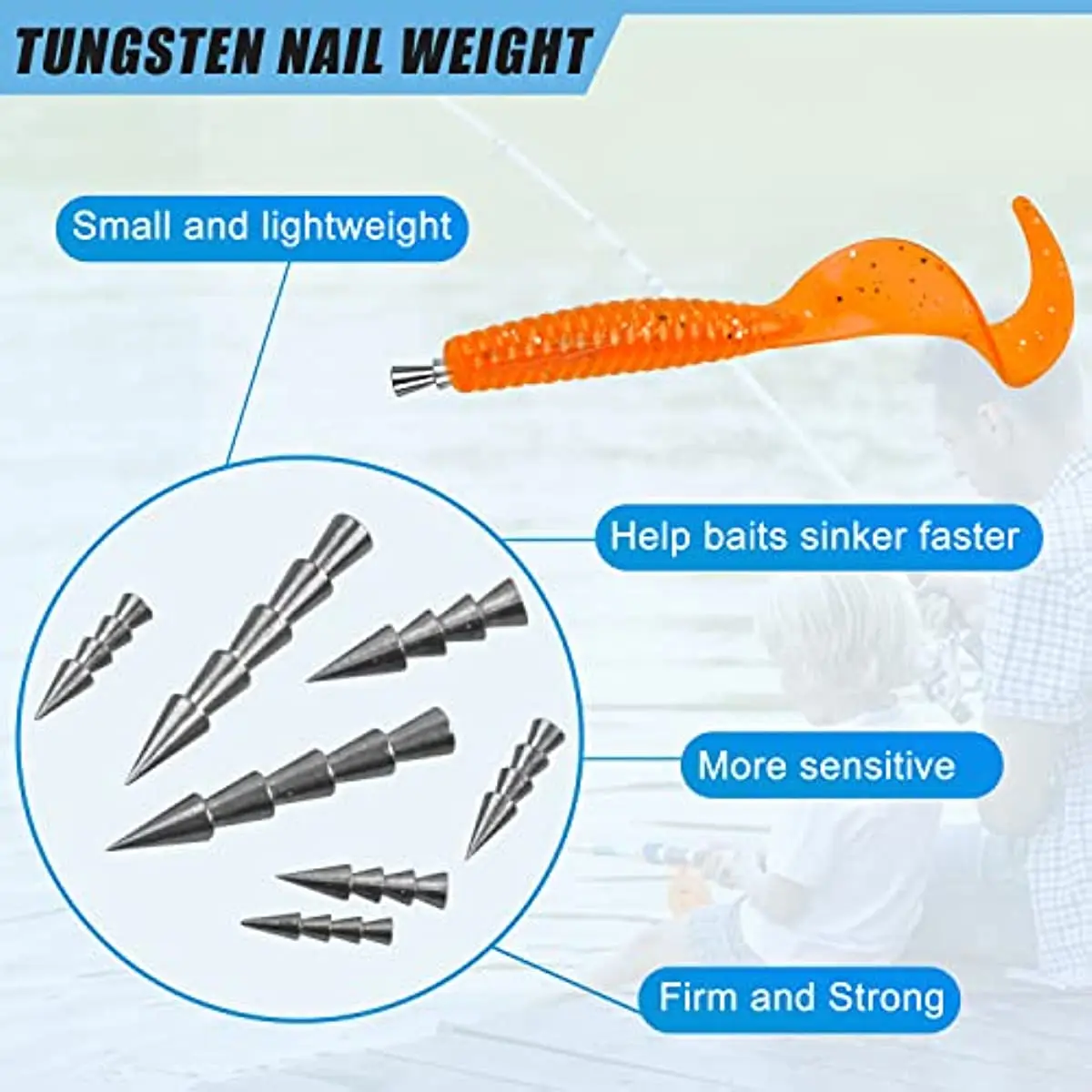 7PCS Tungsten Nail Weights for Bass Fishing Worm Nail Weights Sinkers  Insert Fishing lure Weights Kit Neko Wacky Rig - AliExpress