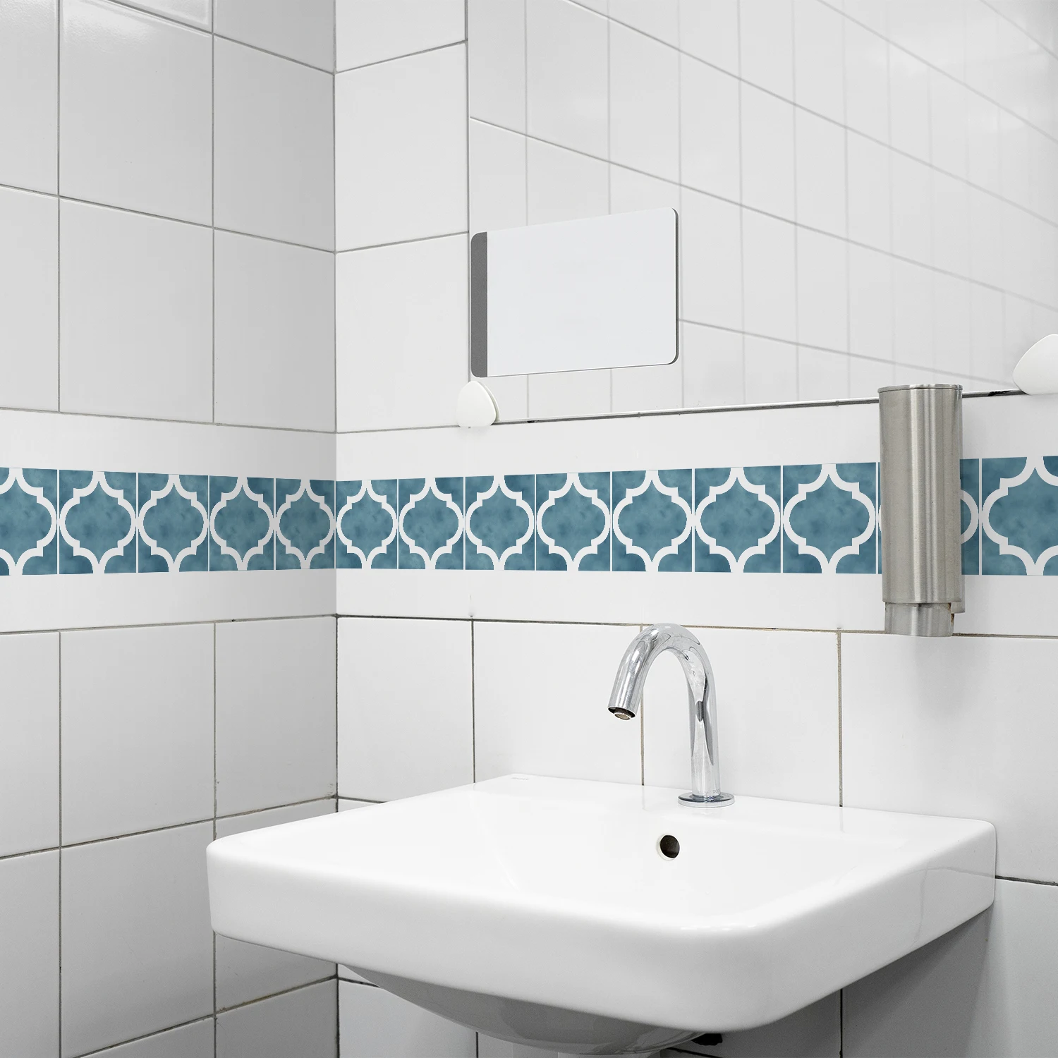 Wall Stickers Baseboard Sticker Moroccan Mosaic Tile Style Wall Border Sticker DIY Kitchen Bathroom Decoration Waistline 10x200cm