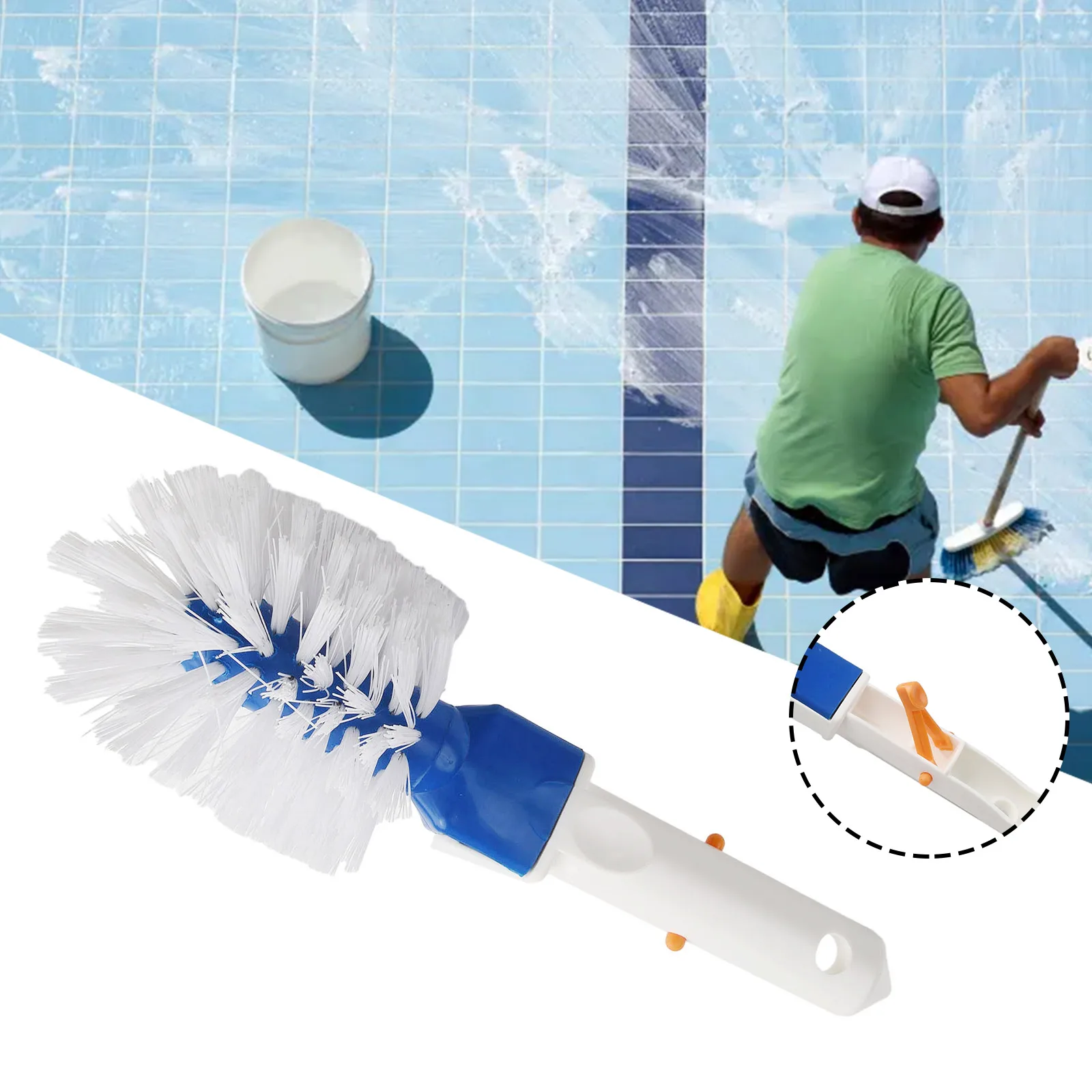 Per la pulizia della spazzola angolare della piscina dello stagno della stazione termale strumenti manuali spazzole rotonde per la pulizia del gradino della piscina per sopra R9Z3 per fuori terra