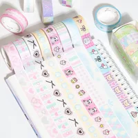 Mr. Paper, 8 Styles, Each 150cm Fine Glitter and Paper Tape Set, DIY Decorative Handmade Stickers for Girls 2