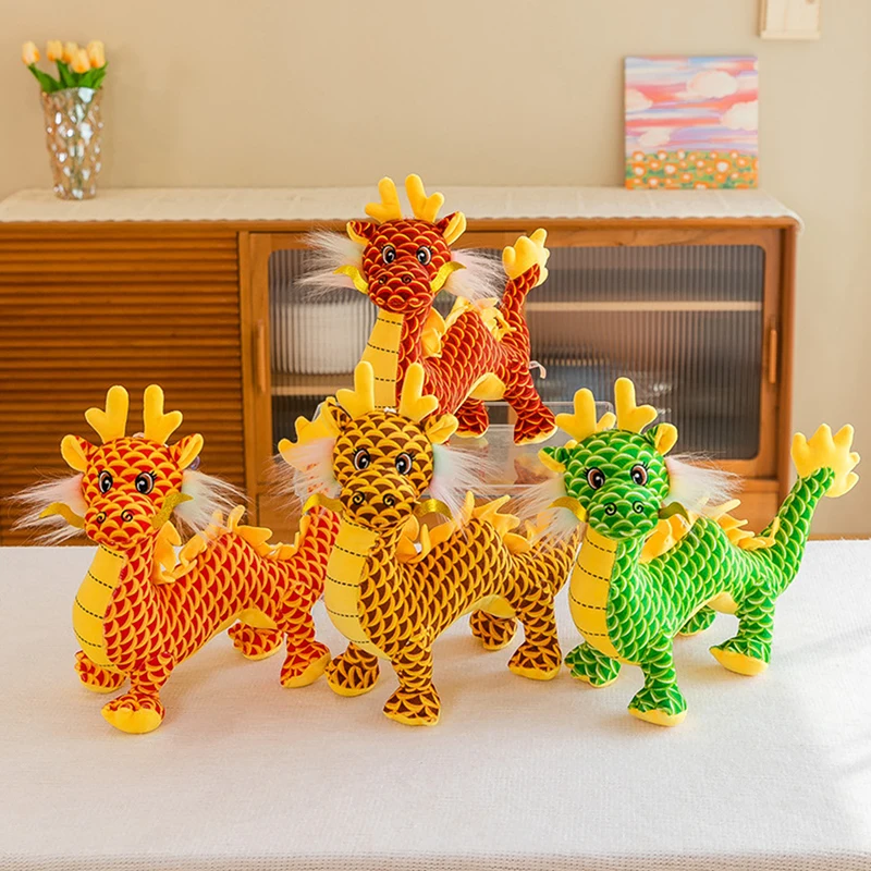 

New Chinese Dragon Plush Toy Soft Stuffed Animal Dragon Doll Mascot Toy New Year Gift Children Present