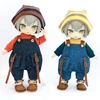 Ob11 Doll Checkered Loose Overalls Clothes Dolls Jeans Suit With Hat + T-Shirt Doll For Molly Gsc Ymy P9 P10 Body Uf Dolls 1