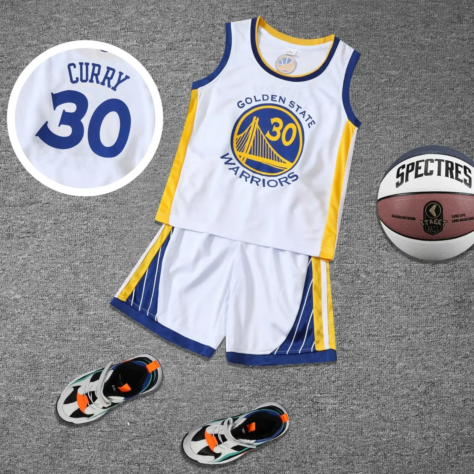 NEW 24/25 Children's clothing suit#30boy girl Basketball Jerseys set primary school jersey game team uniform training vest