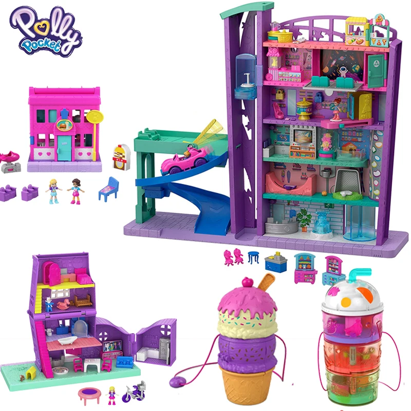 Pretty Pollyspolly Pocket Mega Mall Dollhouse Set - Educational Toy For  Girls