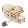 Creative Hand Cranked Piano Music Box Wooden 3D Puzzle Kits Building Blocks Toys Set DIY Assemble Models for Teens & Adults Gift 1
