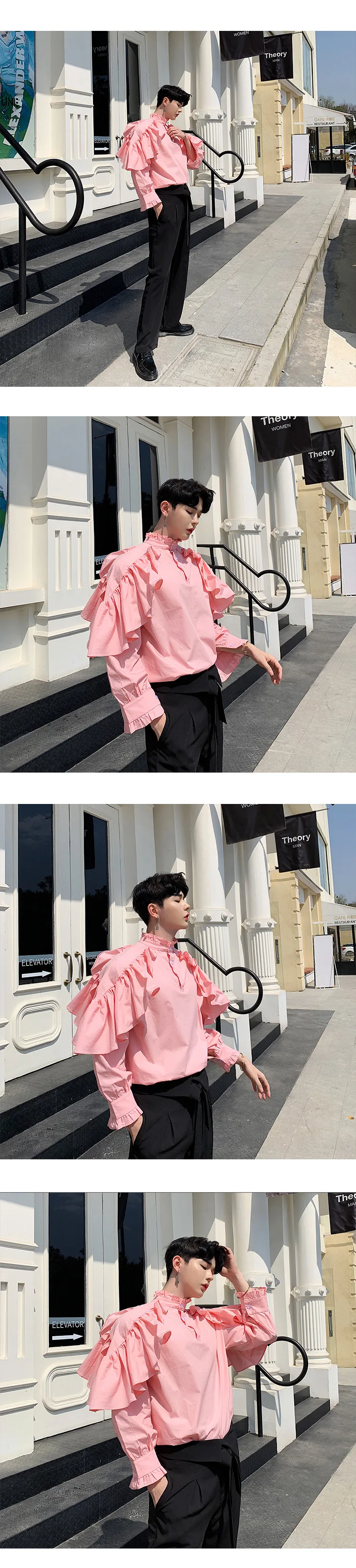 Description Picture 4 of itemY2K Original Collar Flounce Shoulder זארה נשים חולצות 2022 shirts festival hombre zapatos hombre vestir kemeja pria korea style