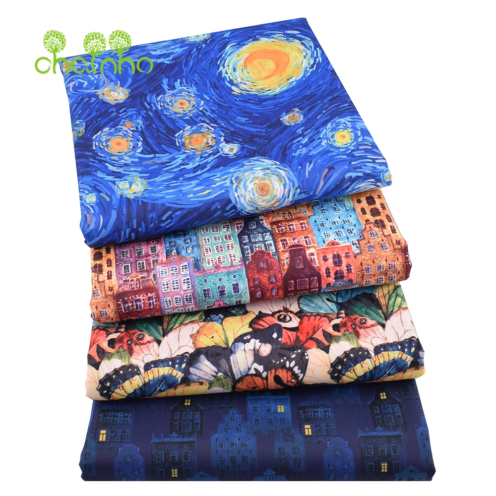 Chainho,Digital Printing Waterproof Fabric,DIY Sewing Quilting Material,Patchwork Cloth,Floral & Cartoon Series,25WP2