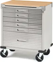 Classics UltraHD Heavy Duty Rolling Cabinet Workbench Table w/Solid Wood Top, Workstation for Garage, Office, Workshop, 1