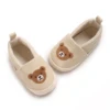 Baby Girl Boy Casual Flats Bear Embroidery Soft Sole First Walking Shoes for Spring Fall Newborn Toddlers PU Leather Shoes 1