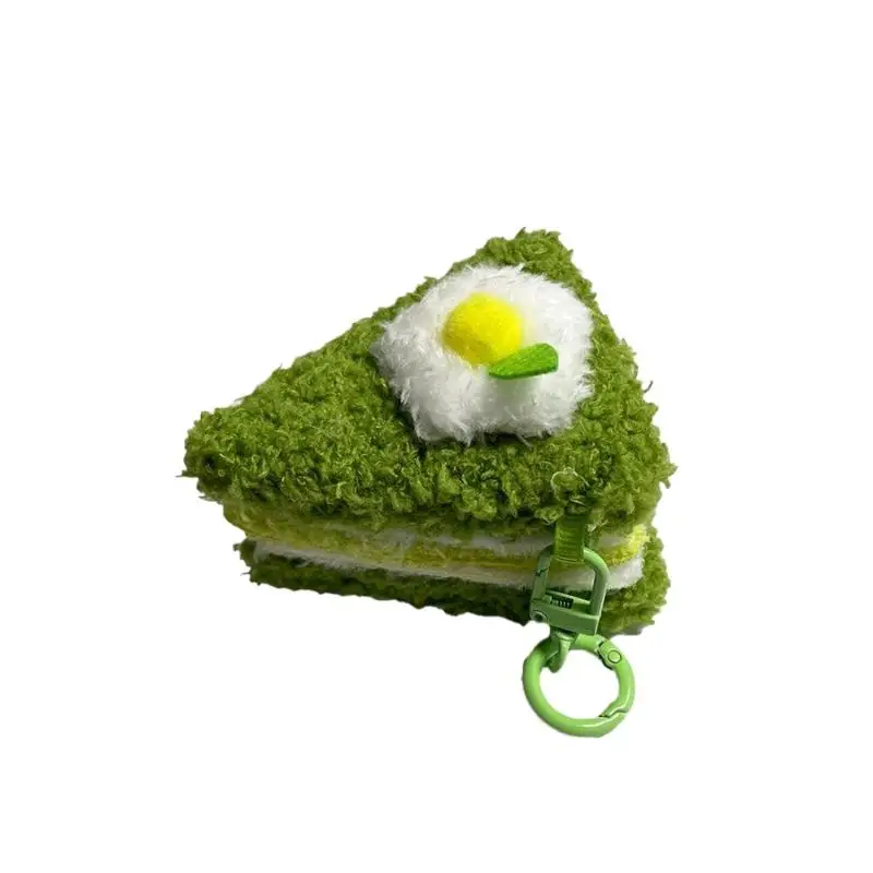 Cute Triangle Thousand Layer Cake Food Plush Keychain Creative Cartoon Doll Pendant Kawaii Backpack Ornament Decoration Gifts