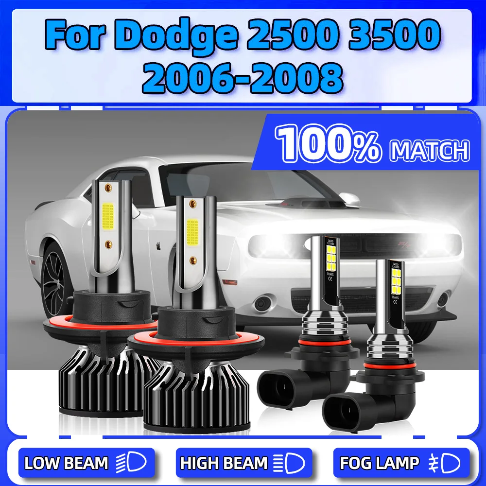 

CSP Chips LED Headlight Bulbs 12V Fog Lights 240W Turbo Auto Headlamps 6000K Front Lamps For Dodge Ram 2500 3500 2006 2007 2008