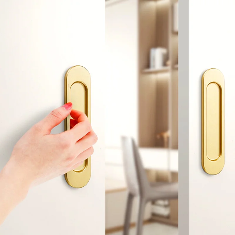 Punch Free Sliding Door Handle Aluminum Alloy Self-Adhesive Window Kitchen Door Knob Wardrobe Pulls Furniture Hardware Handle door handles