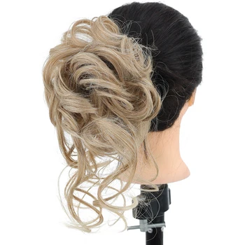 AILIADE Synthetic Messy Curly Hair Buns Claw Clip In Hair Extension Chignon Updo Cover Hairpiece for Women 3