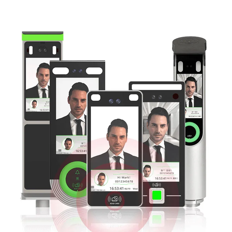 Metal TCP/IP Biometric Face Recognition Access Control Keypad Fingerprint Time Attendance Machine 5 Inch Full View HD Screen