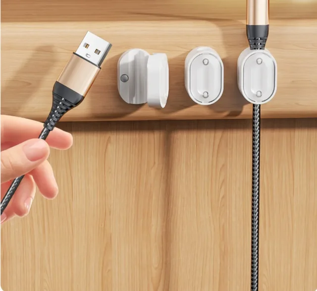1/5-Pack Magnetic Cable Clips – Desk Cable Organizer for Mouse, Earphones & Wires 1