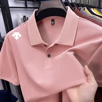 Polo de luxe pour homme 100 % coton, imprimé géométrique, à manches courtes, pour l'été, vêtement de loisirs d'extérieur 4