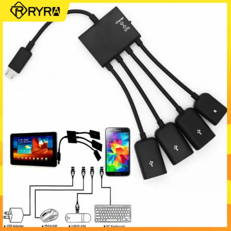 

RYRA 4 порта Micro USB OTG 4-портовый концентратор мощность зарядки адаптер OTG кабель для смартфонов на базе Android планшеты с высокой скоростью