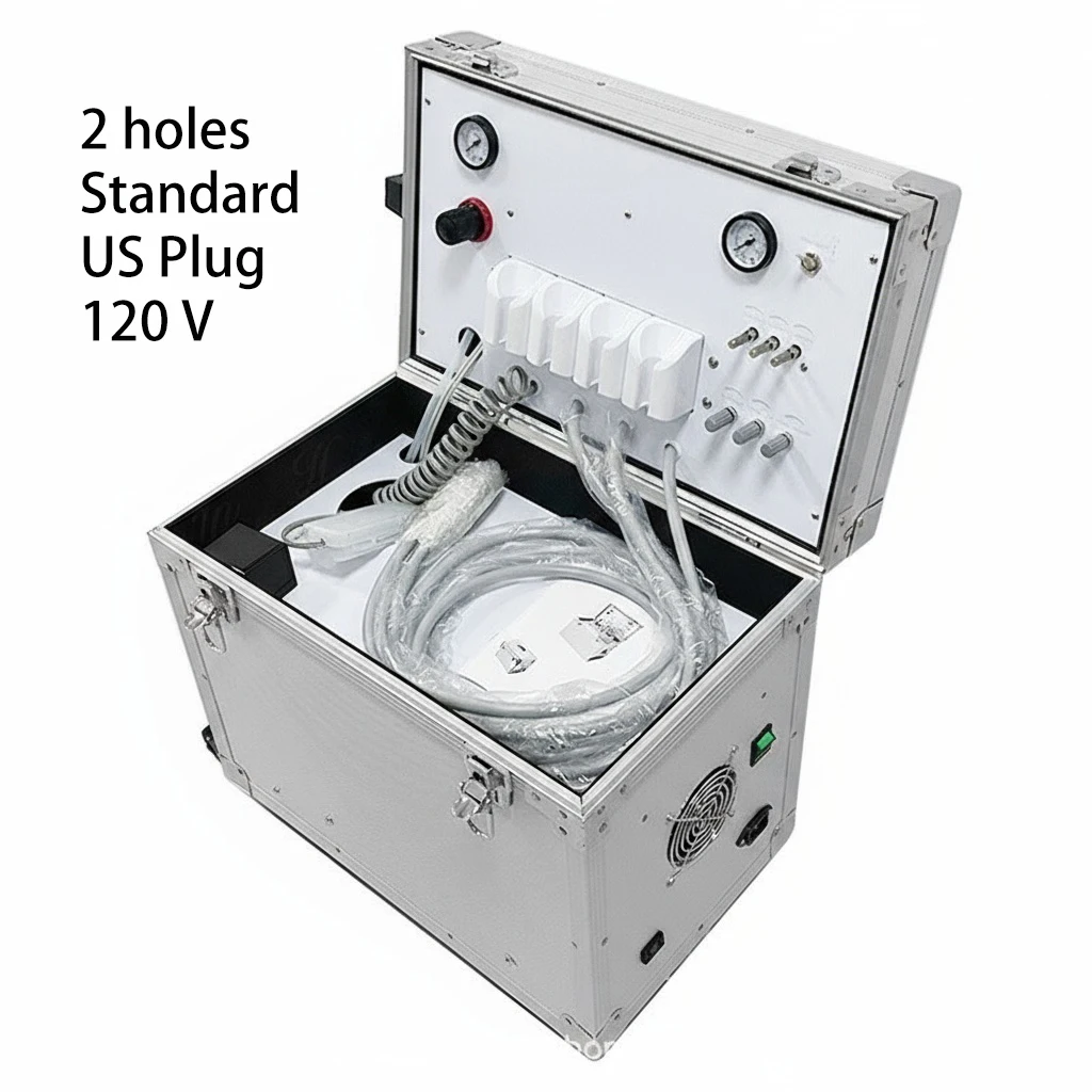 Portable Dental Turbine Unit with Air Compressor - Cosmetic Dentistry Polishing Kit for Veneers & Teeth Whitening