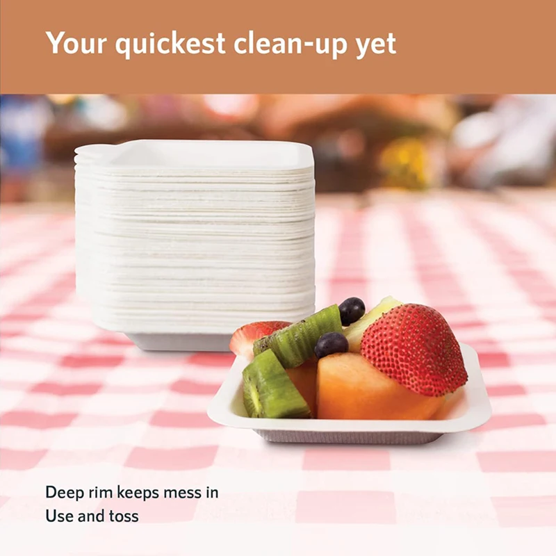 50/100Pcs 4 Inch Paper Plates, Biodegradable Disposable White Plates, Square Dessert Cake Party Snack Plates