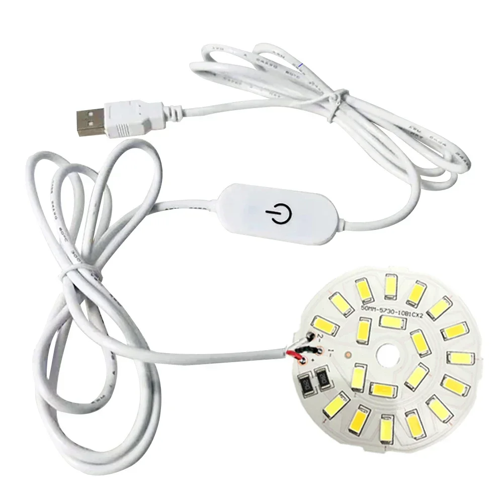 1.5m Line Length Lamp Plate DC 5V USB LED Lights 3 Colors 3W 5W Touch Switch Dimmable Bedroom Reading Night Light Accessories