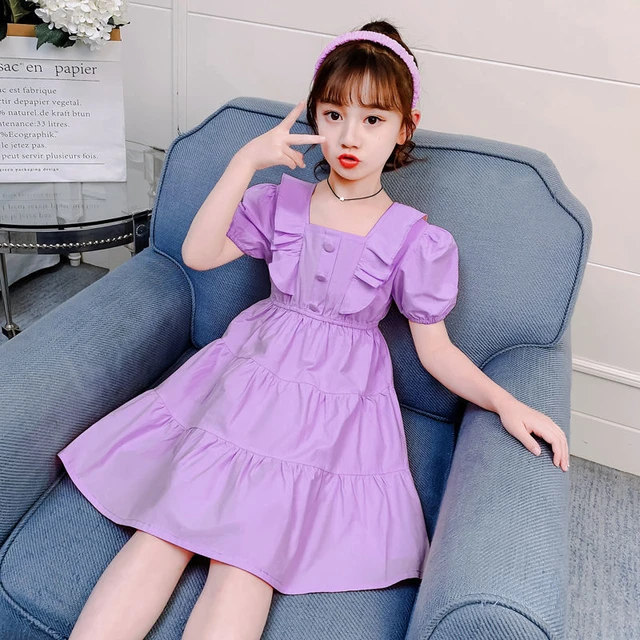 New Children Girls Party Dress Korean Fashion Kids Princess Cute