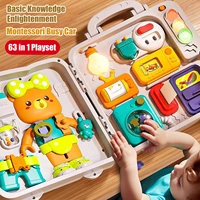 Baby Sensory Busy Board Montessori Toys Music Lights Switch Multifunction Travel Play Early Educational Activities Toy for Kids