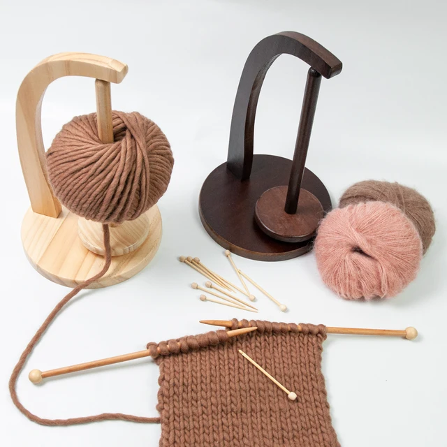 Support Magnétique Pour Pelote De Laine En Bois | Porte-Fil Rotatif, Anti-Enchevêtrement Pour Tricot Et Crochet