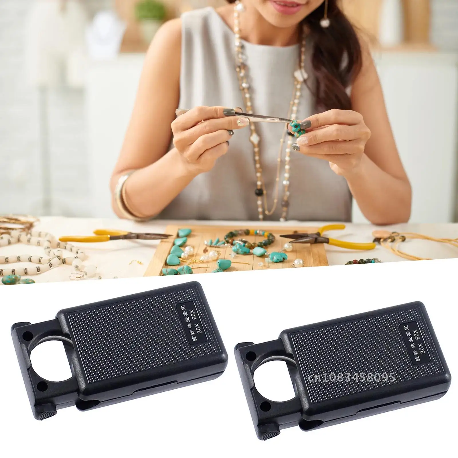 

30X 60X Portable Microscope Pull-type UV Magnifier Mini Pocket Hand Magnifying Glass Banknote Inspection Jewelry Antique Diamond