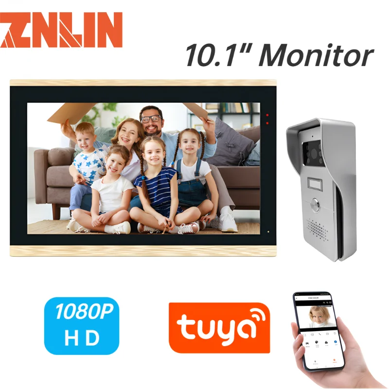 

10.1" HD Video Intercom Tuya Smart Home APP 1080P for Home Doorbell Wired Video Doorphone Intercom System for Villa Apartmen